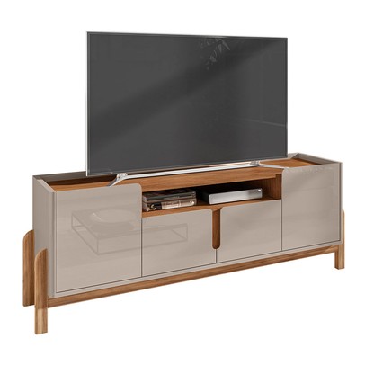 Rack para TV Até 60 Polegadas Lizz 4 Portas Off White/Cedro - Casa D