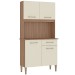 Cozinha Compacta Isabella 4 Portas 1 Gaveta Manchester/Champagne - Fellicci
