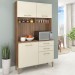Cozinha Compacta Millena 4 Portas 2 Gavetas Manchester/Champagne - Fellicci