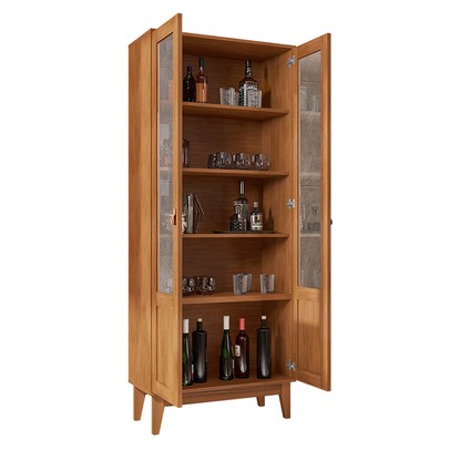 Cristaleira Lyra 2 Portas 3 Prateleiras Cedro - Casa D