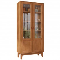 Cristaleira Lyra 2 Portas 3 Prateleiras Cedro - Casa D