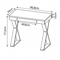 Escritório Completo Home Office 1 Gaveta 8 Prateleiras Branco - Artany Móveis
