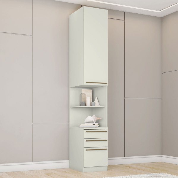 Guarda-Roupa Solteiro Modulado Predileto 1 Porta 3 Gavetas Areia Hp - Henn