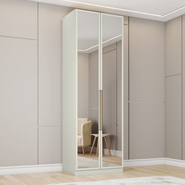 Guarda-Roupa Solteiro Modulado Predileto 2 Portas 3 Gavetas com Espelho Areia Hp - Henn