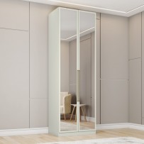 Guarda-Roupa Solteiro Modulado Predileto 2 Portas 3 Gavetas com Espelho Areia Hp - Henn