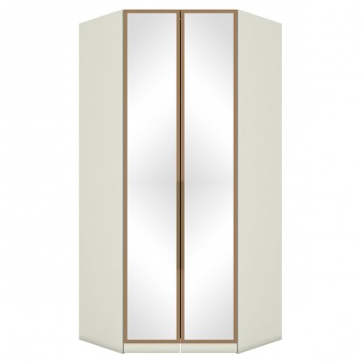 Guarda-Roupa Solteiro Modulado de Canto Predileto 2 Portas com Espelho Areia Hp/Jequitiba - Henn