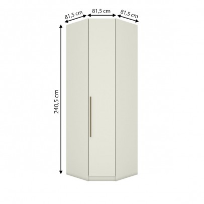 Guarda-Roupa Solteiro Modulado de Canto Predileto 1 Porta Areia Hp - Henn