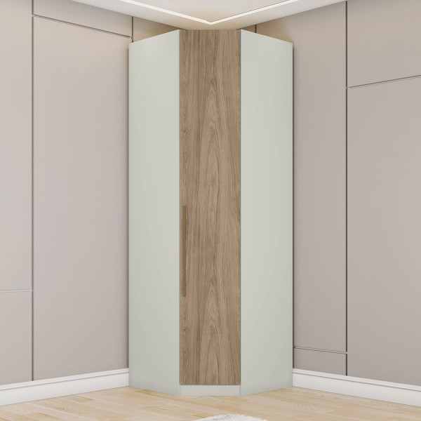 Guarda-Roupa Solteiro Modulado de Canto Predileto 1 Porta Areia Hp/Jequitiba - Henn