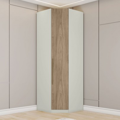 Guarda-Roupa Solteiro Modulado de Canto Predileto 1 Porta Areia Hp/Jequitiba - Henn