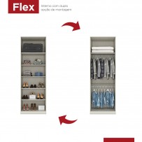 Guarda-Roupa Solteiro Modulado Predileto 2 Portas com Espelho Areia Hp/Jequitiba - Henn