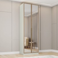 Guarda-Roupa Solteiro Modulado Predileto 2 Portas com Espelho Areia Hp/Jequitiba - Henn