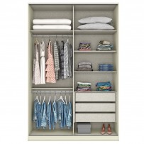 Guarda-Roupa Solteiro Modulado Predileto 2 Portas 3 Gavetas Areia Hp/Jequitiba - Henn