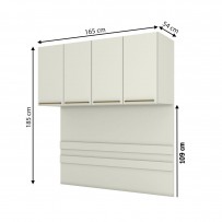 Armário Aéreo para Quarto Ponte Predileto 4 Portas Areia Hp - Henn