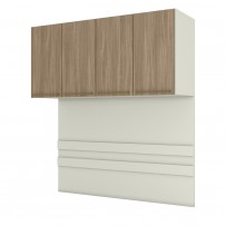 Armário Aéreo para Quarto Ponte Predileto 4 Portas Areia Hp/Jequitiba - Henn