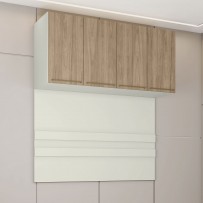 Armário Aéreo para Quarto Ponte Predileto 4 Portas Areia Hp/Jequitiba - Henn