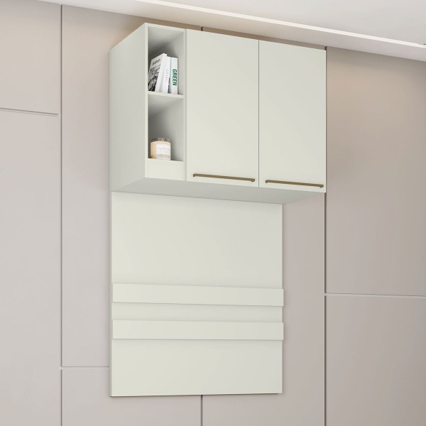 Armário Aéreo para Quarto Ponte Predileto 2 Portas Areia - Henn