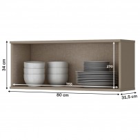 Armário Aéreo Cozinha évelin 1 Porta Basculante Duna/Cristal - Henn