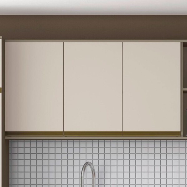 Armário Aéreo Cozinha évelin 3 Portas Duna/Cristal - Henn