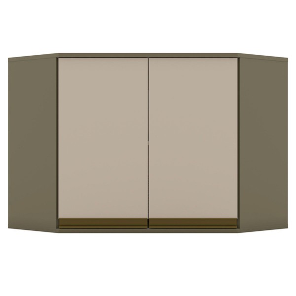 Armário Aéreo Cozinha Canto Oblíquo évelin 2 Portas Ci57 Duna/Cristal - Henn