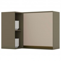 Armário Aéreo Cozinha Canto Reto évelin 1 Porta Duna/Cristal - Henn