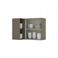 Armário Aéreo Cozinha Canto Reto évelin 1 Porta Duna/Cristal - Henn