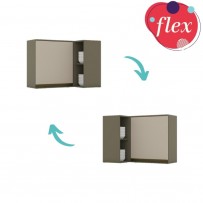 Armário Aéreo Cozinha Canto Reto évelin 1 Porta Duna/Cristal - Henn