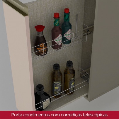 Armário de Cozinha 20 Cm évelin 1 Porta Duna/Cristal - Henn