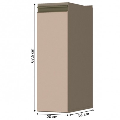 Armário de Cozinha 20 Cm évelin 1 Porta Duna/Cristal - Henn