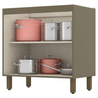 Armário de Cozinha 80 Cm évelin 2 Portas 1 Prateleira Duna/Cristal - Henn