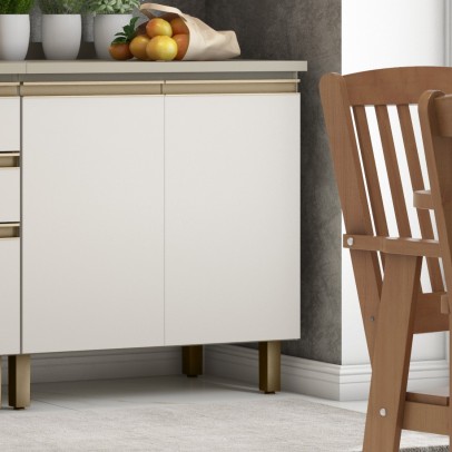 Armário de Cozinha 80 Cm évelin 2 Portas 1 Prateleira Duna/Cristal - Henn