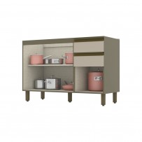 Balcão de Cozinha évelin 3 Portas 2 Gavetas Duna/Cristal - Henn