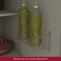 Balcão de Cozinha évelin 3 Portas 2 Gavetas Duna/Cristal - Henn