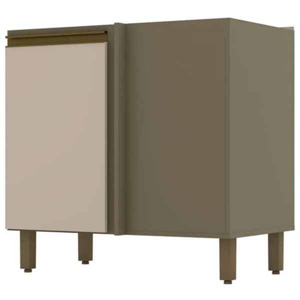 Armário de Cozinha para Canto Oblíquo évelin 1 Porta 1 Prateleira Duna/Cristal - Henn