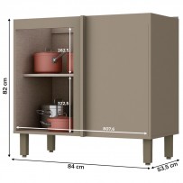 Armário de Cozinha para Canto Oblíquo évelin 1 Porta 1 Prateleira Duna/Cristal - Henn