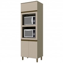 Torre Quente évelin 3 Portas 1 Prateleira Duna/Cristal - Henn