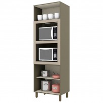 Torre Quente évelin 3 Portas 1 Prateleira Duna/Cristal - Henn