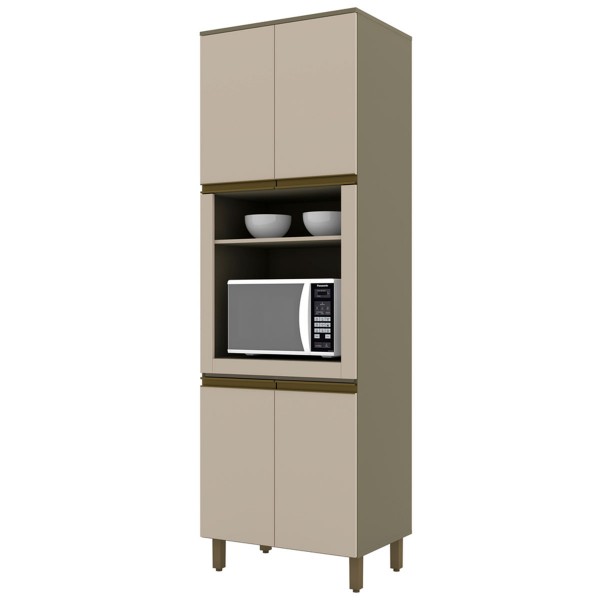 Torre Quente évelin 4 Portas 3 Prateleiras Duna/Cristal - Henn