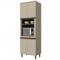 Torre Quente évelin 4 Portas 3 Prateleiras Duna/Cristal - Henn