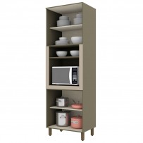 Torre Quente évelin 4 Portas 3 Prateleiras Duna/Cristal - Henn