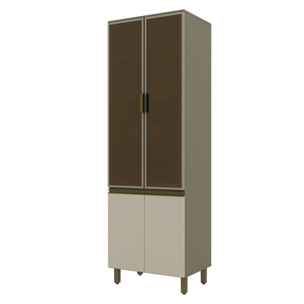 Cristaleira évelin 4 Portas 4 Prateleiras Duna/Cristal - Henn