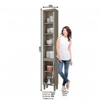 Paneleiros évelin 2 Portas 4 Prateleiras évelin Duna/Cristal - Henn