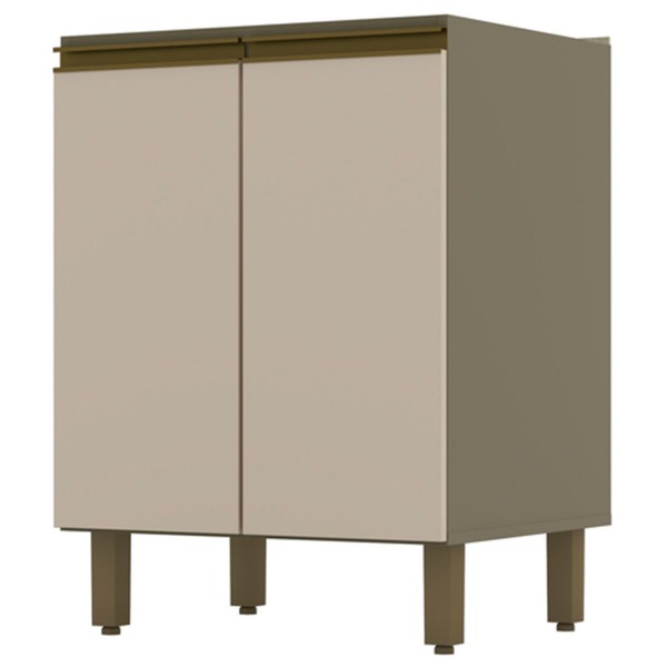 Armário de Cozinha 60 Cm évelin 2 Portas 1 Prateleira Duna/Cristal - Henn