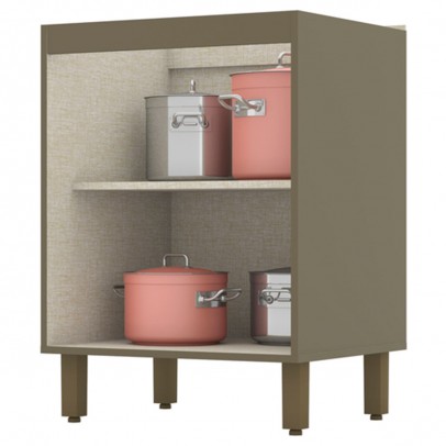 Armário de Cozinha 60 Cm évelin 2 Portas 1 Prateleira Duna/Cristal - Henn