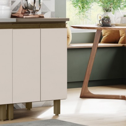 Armário de Cozinha 60 Cm évelin 2 Portas 1 Prateleira Duna/Cristal - Henn