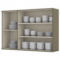 Armário Aéreo Cozinha évelin 3 Portas 3 Prateleiras com Vidro Duna - Henn