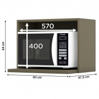 Armário Aéreo Cozinha para Micro-Ondas évelin Duna - Henn