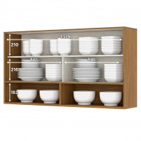 Armário Aéreo Cozinha Evidence 1 Porta Basculante Nature/Cinza - Briz