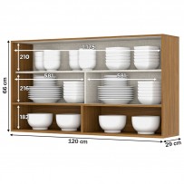 Armário Aéreo Cozinha Evidence 1 Porta Basculante Nature/Cinza - Briz