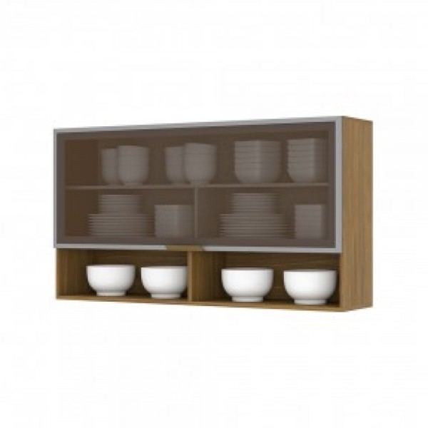 Armário Aéreo Cozinha Evidence 1 Porta Basculante Nature/Cinza - Briz