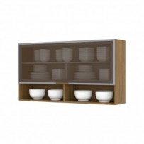 Armário Aéreo Cozinha Evidence 1 Porta Basculante Nature/Cinza - Briz